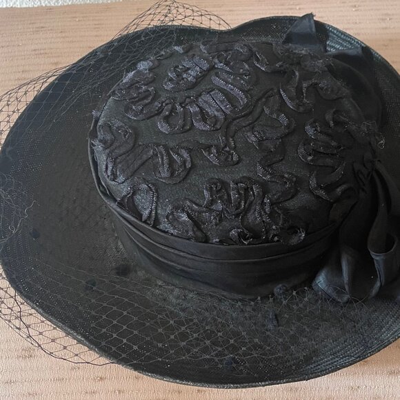 Sonni of San Francisco Vintage Black Cocktail Hat - Picture 3 of 5